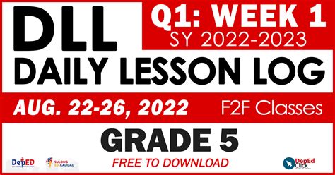 GRADE 5 DAILY LESSON LOGS (Quarter 1 .